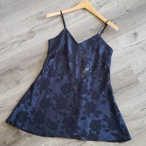 Dark Blue Sheer Floral Night Dress